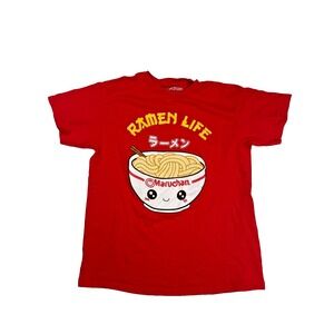 Maruchan Ramen Life T Shirt Youth XXL 18 Red Graphic Tee Noodles Short Sleeve